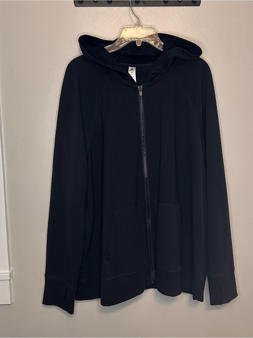 90 Degree By Reflex Black Lightweight Zip-Up Hoodie Jacket